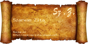 Szarvas Zita névjegykártya